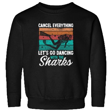 Discover Scuba Diving Dancing with Sharks Scuba Diver Sweatshirts