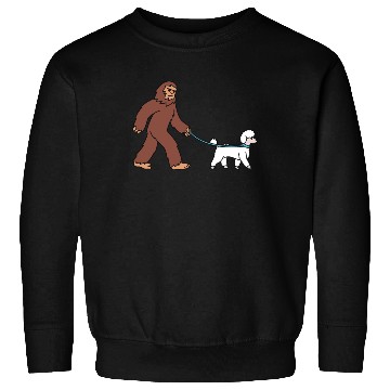 Discover Bigfoot Sasquatch Walking Poodle Sweatshirts