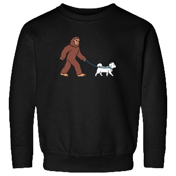 Discover Bigfoot Sasquatch Walking Maltese Sweatshirts