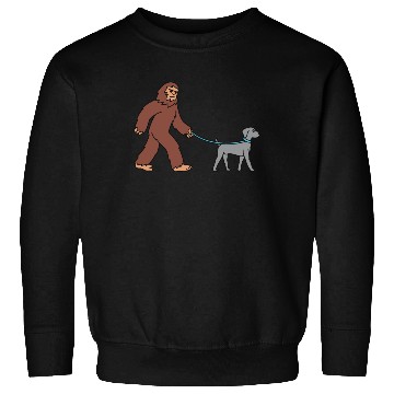 Discover Bigfoot Sasquatch Walking Weimaraner Sweatshirts
