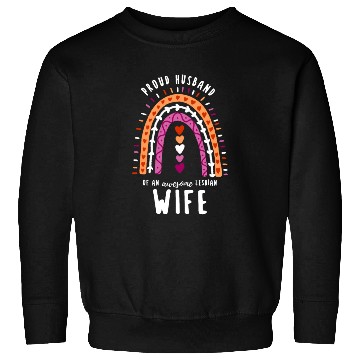 Discover Proud Husband Lesbian Wife Rainbow Sweatshirts