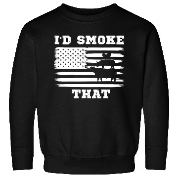 Discover I'd Smoke That Chicken Pig Cow American Flag Sweatshirts