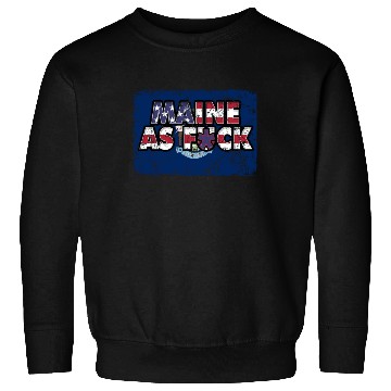 Discover America US Flag State Flag Maine Sweatshirts