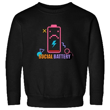 Discover Introverted 90s Style Vibe Social Battery Nineties Sweatshirts