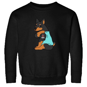 Discover I Love Mom Tattoo Miniature Pinscher Sweatshirts