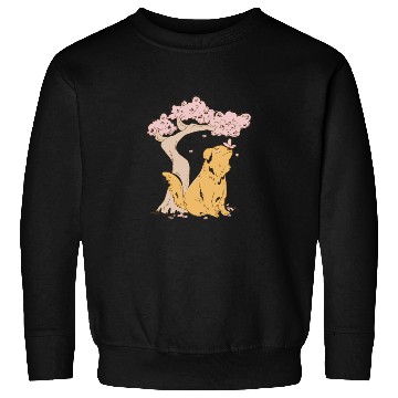 Discover Dog With Sakura Tree Sweatshirts