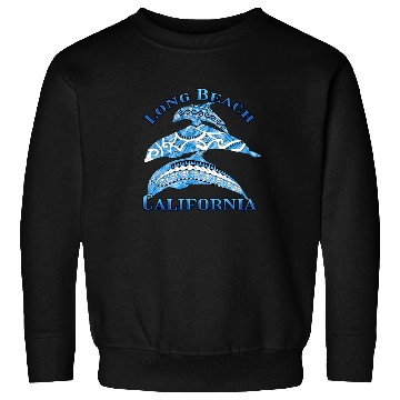 Discover Long Beach California Vacation Tribal Dolphins Sweatshirts