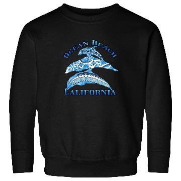 Discover Ocean Beach California Vacation Tribal Dolphins Sweatshirts