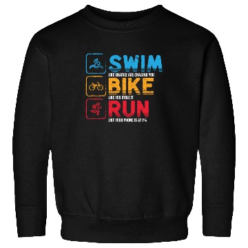 Discover Swim Bike Run Triathlon Athlete Swim Run Bike Sweatshirts