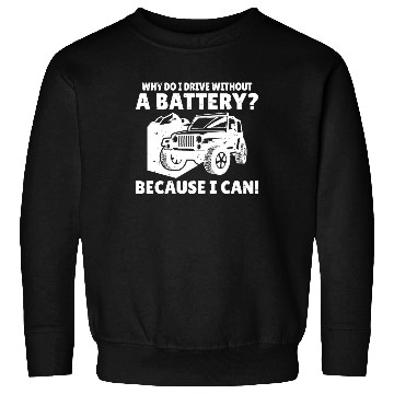 Discover Why do I drive without a battery Anti e-Car Sweatshirts