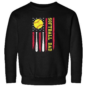 Discover Softball Dad Vintage American Flag Sweatshirts