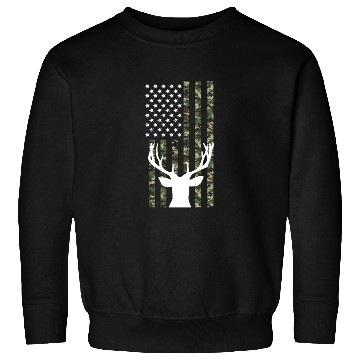 Discover Hunting 4th of July USA Flag Camo Deer Hunter Sweatshirts