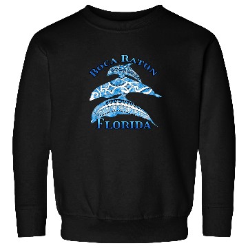 Discover Boca Raton Florida Vacation Tribal Dolphins Sweatshirts