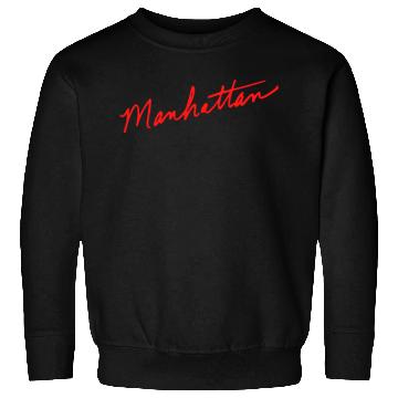 Discover Manhattan handwritten red New York City Sweatshirts