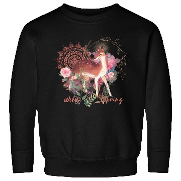 Discover Sweet Deer In Wild Spring - 3 Sweatshirts