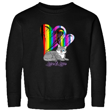 Discover Love Is Love Cat - LGBTQ+ Pet Owner Sweatshirts