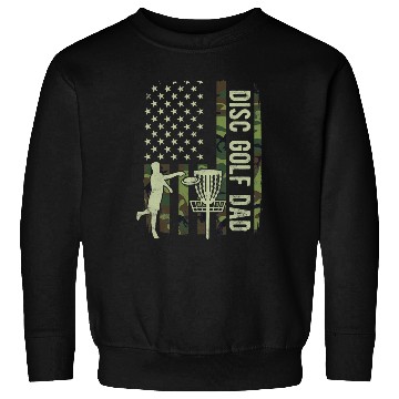 Discover Disc Golf Dad Camouflage American Flag Fathers Day Sweatshirts