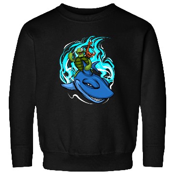 Discover Shark Swims With Turtle And Crab Sweatshirts