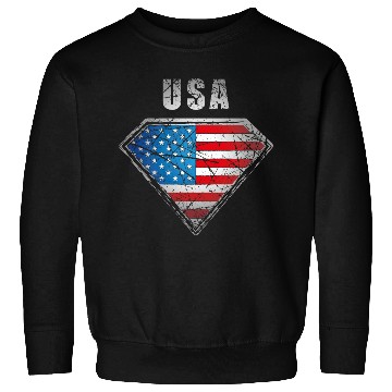 Discover USA superhero flag legend vintage crest Sweatshirts
