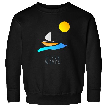 Discover Ocean Waves Sailing Yachting Abstract Sweatshirts