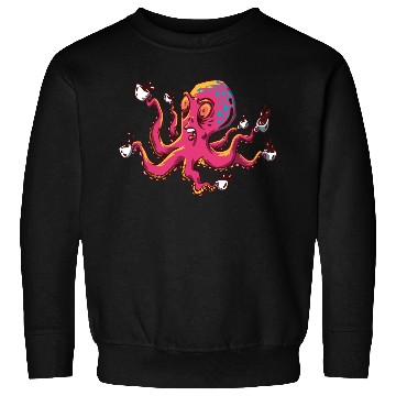 Discover Octopus Drinking Coffee Sweatshirts