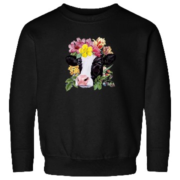 Discover Cow Floral Cow Spring Nature Lovers Sweatshirts