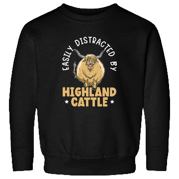 Discover Easily Distracted By Highland Cattle Cow Farmer Sweatshirts