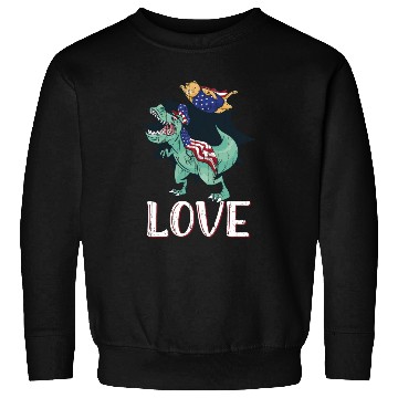 Discover Love America Cat Dinosaur USA Flag 4th Of July Sweatshirts