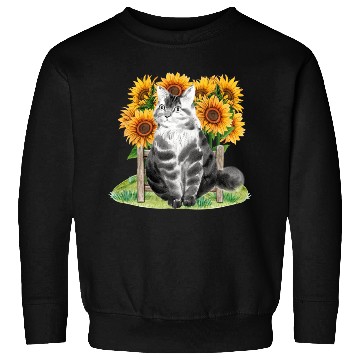 Discover Black Cat With SunFlowers, Gifts For Kitten Lovers Sweatshirts