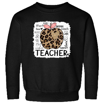 Discover Leopard Apple Teacher Life Back To School 2022 Sweatshirts