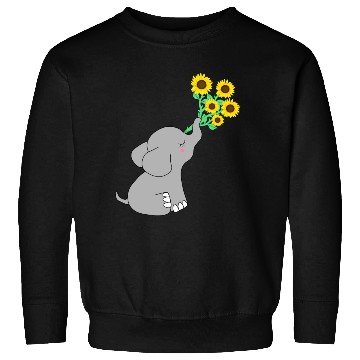 Discover Good Luck elephant holding sunflowers Sweatshirts