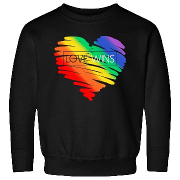Discover LGBT Rainbow Heart Love Wins Gay Lesbian Trans Bi Sweatshirts