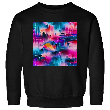 Discover Abstract watercolor pattern in retro neon colors Sweatshirts