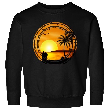 Discover Retro Vintage Sunset , Beach, Palm Trees, Vacation Sweatshirts