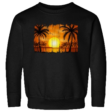 Discover Retro Sunrise, Beach, Palm Trees, Vacation Sweatshirts