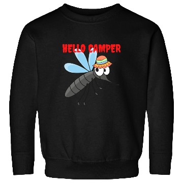 Discover Hello camper | Cute mosquito with a colorful hat Sweatshirts