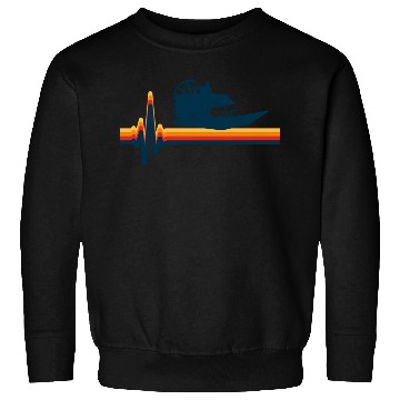 Discover Airboat Fanboat Airboating Swamp Boat Heartbeat Sweatshirts