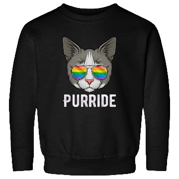 Discover Cat Pride LGBTQ Sunglasses Rainbow Flag Kitten Sweatshirts