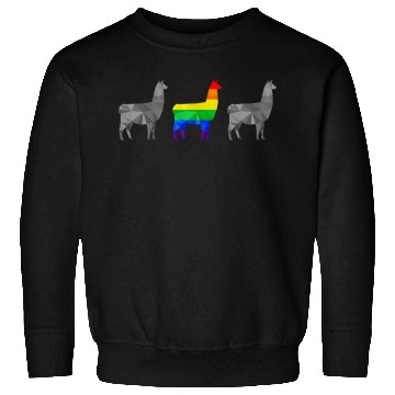 Discover Llama Alpaca LGBTQ Gay Pride Rainbow Flag Sweatshirts