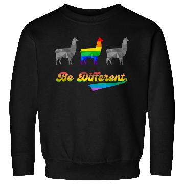 Discover Llama Alpaca LGBTQ Gay Pride Rainbow Flag Differen Sweatshirts