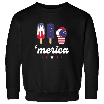 Discover Ice Cream Patriotic Popsicles US Flag Merica Sweatshirts