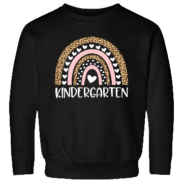 Discover Kindergarten Teacher Leopard Rainbow Teacher Back Sweatshirts