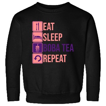 Discover Eat Sleep Boba Tea Sweatshirts