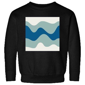 Discover Ocean Waves Pattern - Blue and White Sweatshirts