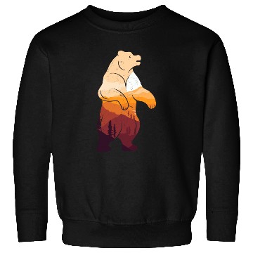 Discover Mountain Silhouette Bear Wilderness Camping Sweatshirts