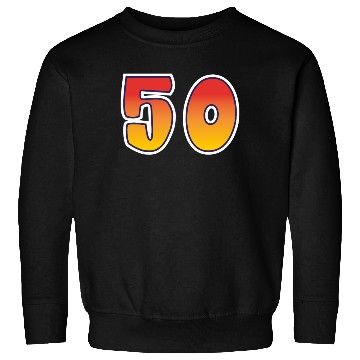 Discover Number 50 Red - Orange Design Sweatshirts