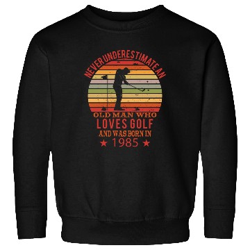 Discover Golfing Golfplayers Vintage 1985 Birthday Sweatshirts