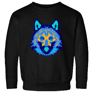 Discover blue wolf face Sweatshirts