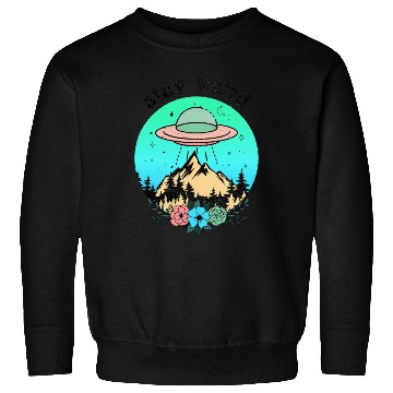 Discover Stay weird UFO art Sweatshirts