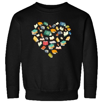 Discover Book Lover Heart Shape Bookish Gift For Librarian Sweatshirts